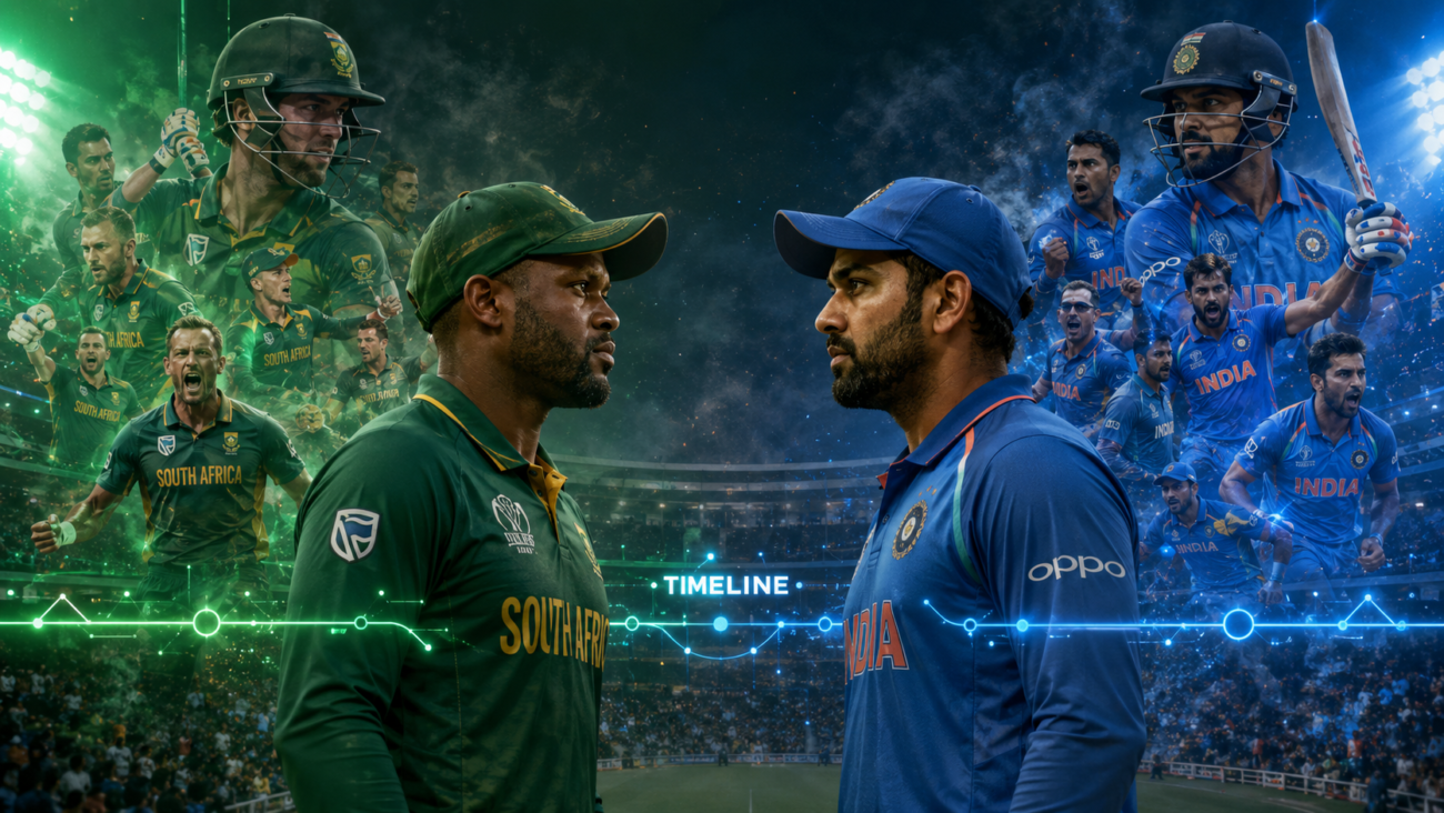 South Africa National Cricket Team Vs India National Cricket Team Timeline