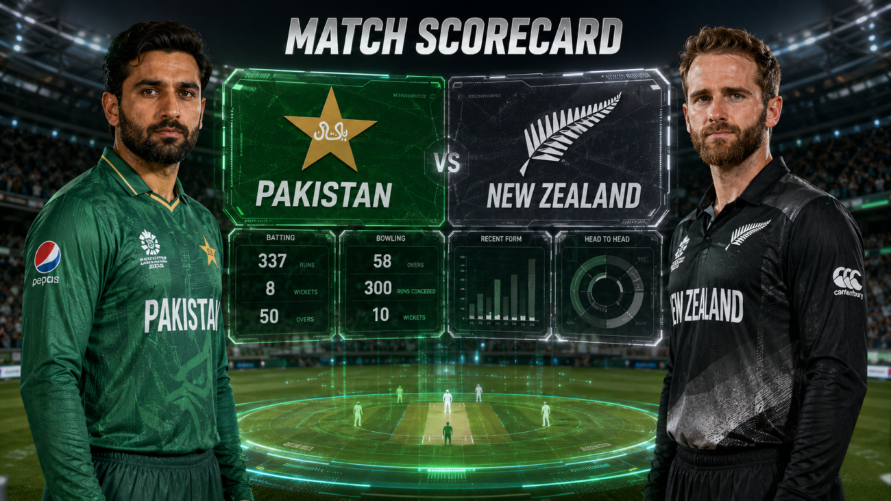 Pakistan National Cricket Team Vs New Zealand National Cricket Team Match Scorecard