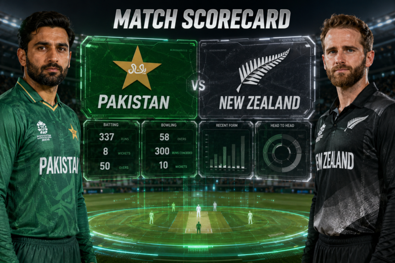 Pakistan National Cricket Team Vs New Zealand National Cricket Team Match Scorecard