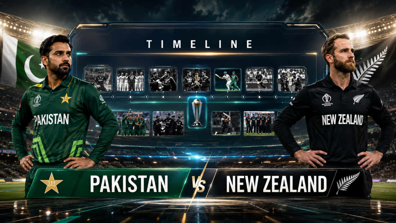 Pakistan National Cricket Team Vs New Zealand National Cricket Team Timeline